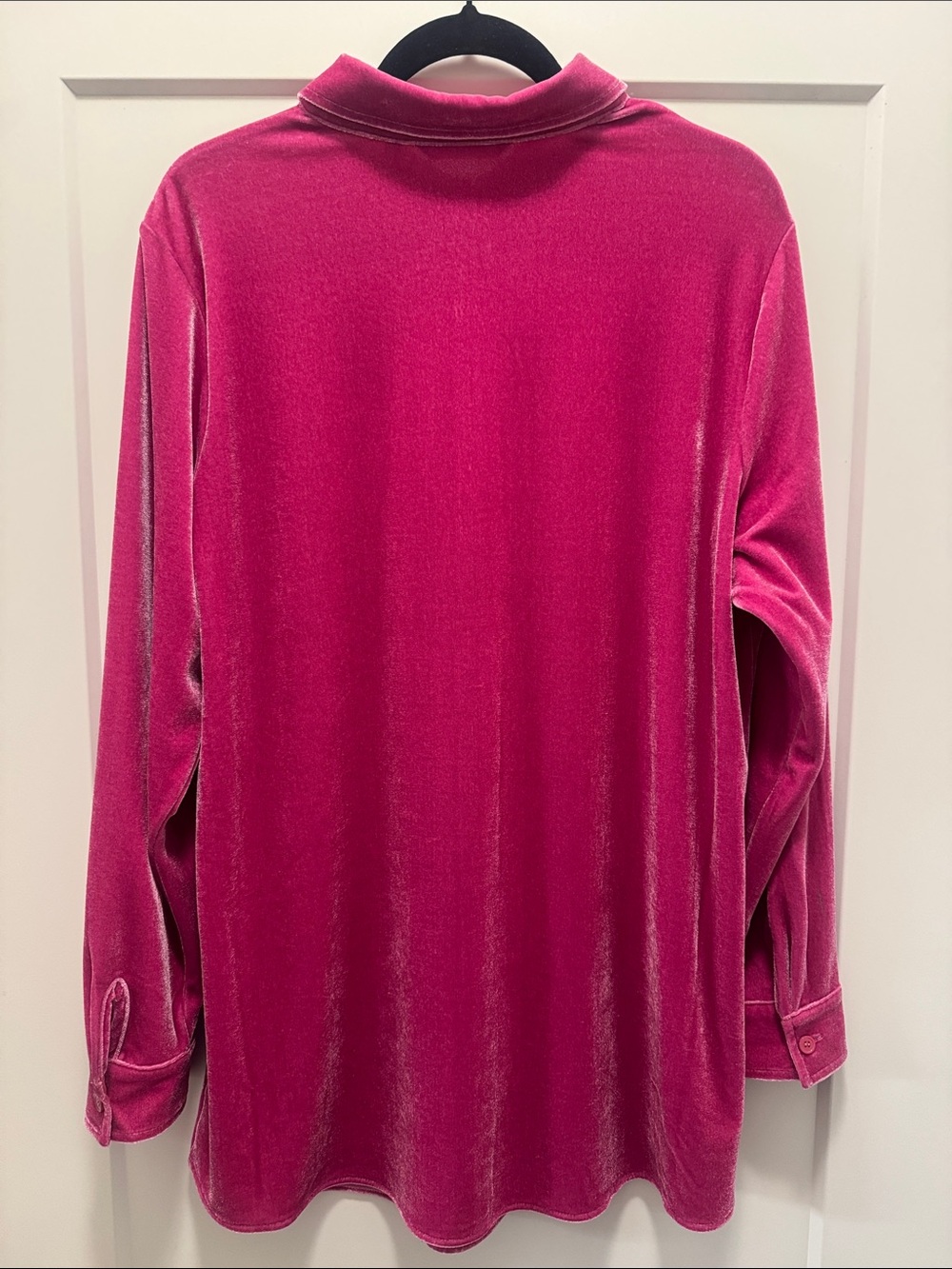 Gorgeous Soft Surroundings Velvet Button-Front Tunic in Magenta. L. Like New!💕 - Picture 4 of 4